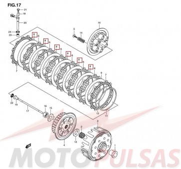 RM-Z450 05-22m sankabos tarpdiskių komplektas 21451-35G00/ 21452-35G00