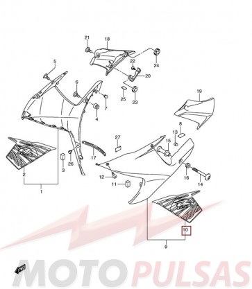 Suzuki 68695-14J10-JWR, 6869514J10JWR
