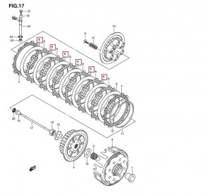 RM-Z450 05-22m sankabos tarpdiskių komplektas 21451-35G00/ 21452-35G00