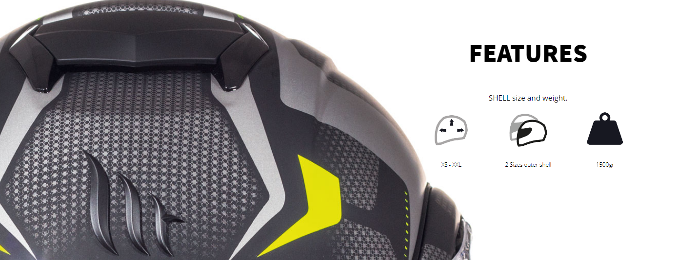 FEATURES SHELL size and weight.